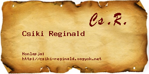 Csiki Reginald névjegykártya