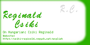 reginald csiki business card